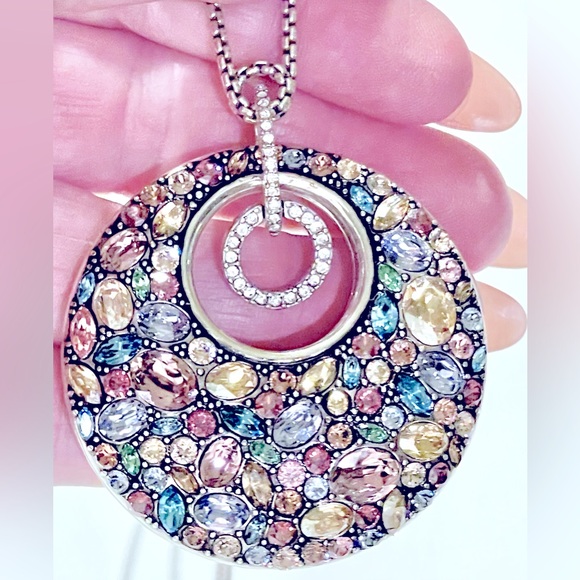 Brighton Multi Color Crystal, Silver Color, Necklace - Picture 1 of 9